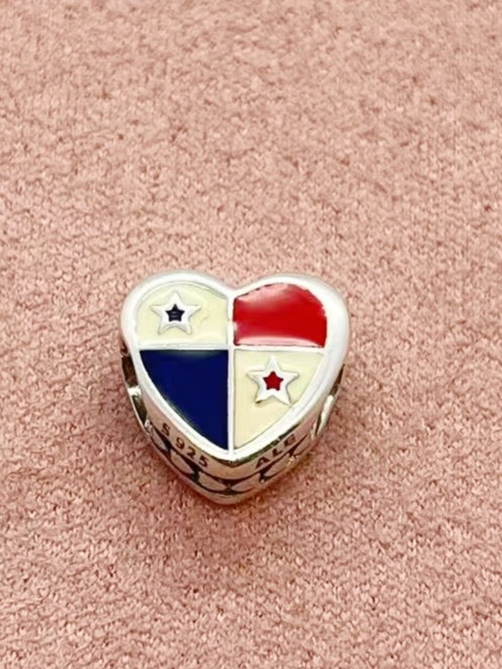 Pandora Panama Exclusive Heart Charm Bead Charm/Exclusive Enamel Dangle Charm